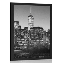 Plakat center New Yorka v črnobeli varianti - 30x45 black