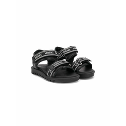 Young Versace-logo touch-strap sandals-kids-Black