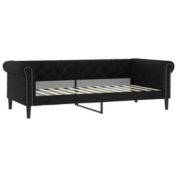 Vidaxl Raztegljiva postelja črna 80x200 cm umetno usnje