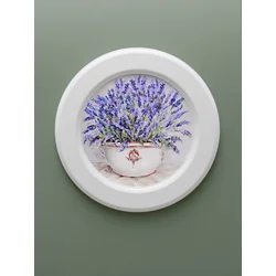 Home Gallery Slika Lavanda u žardinjerama u okruglom okviru 27x27 cm