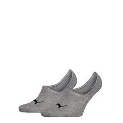 PUMA Unisex High Cut Footie Socks (2-Pack), Men, Middle Grey Melange, 39-42