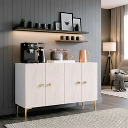 Hanah Home komoda Squarel 120, 120 cm, bela / travertin