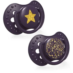 LOVI Silikonska duda dinamična Stardust 0-3 m 2 kos - deklica
