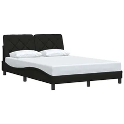Vidaxl Posteljni okvir brez vzmetnice črn 140x190 cm blago