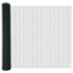 Vidaxl Šesterokotna ograja Zelena 1,2 x 10 m PVC