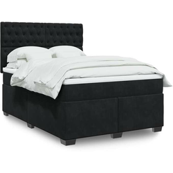 VIDAXL Box spring posteljni z vzmetnico črn 140x190 cm žamet
