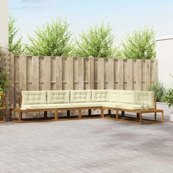 Set vanjskih sofa 6 kom. Prirodna i krem