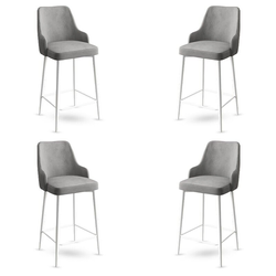 Hanah Home Set barskih stolica Enox, 4 komada, Sivo-beli