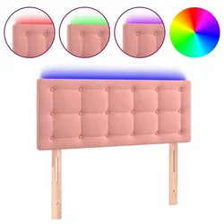 Vidaxl LED posteljno vzglavje roza 80x5x78/88 cm žamet