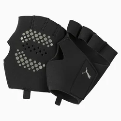Womens PUMA Essential Premium Grip Cut Fingered Training Gloves, Black