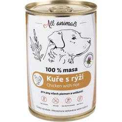 All Animals cons. za pse piščančje meso ml.z rižem 400g