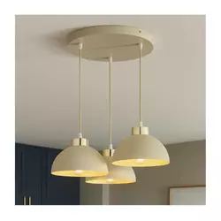 Brilagi - Luster na sajli 3xE27/60W/230V bež/zlatan