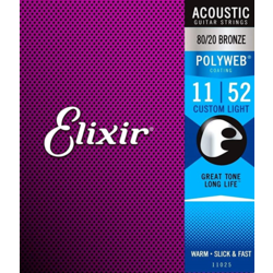 Elixir 11025 Acoustic PolyWeb Custom Light - žice za akustičnu gitaru