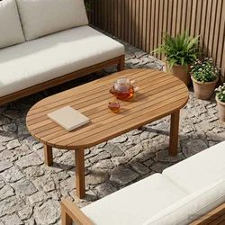 Gornji dio stola 90 x 45 x 3,5 cm Ovalni Čvrsto teak drvo