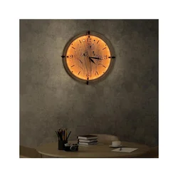 Li-Go 23688/DUB2 - LED sat sa senzorom pokreta LED/1xAA prečnika 32 cm hrast