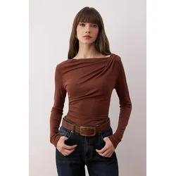 Trendyol Milla ženska bluza Twoaw26Bz00088, braon-braon