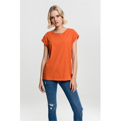 Womens T-shirt with extended shoulder rusty orange