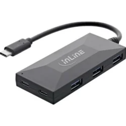 InLine 35398 vmesnik razdelilnika USB 2.0 Type-C 5000 Mbit/s Črna