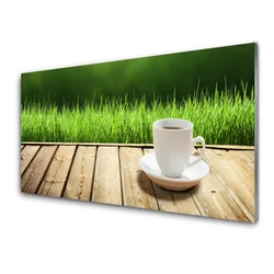 tulup.si Slika na steklu Grass les narava mug 140x70 cm 2 obešalnika