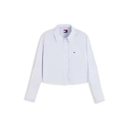 Tommy Jeans Bluza svetlo modra / češnjevo rdeča / bela
