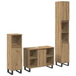 Set namještaja za kupaonicu 3 pcs Smeđa Konstruirano drvo