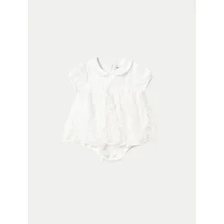 Mayoral Elegantna obleka 1666 Bela Regular Fit