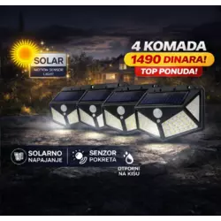 LED solarni reflektor 100 dioda - 4 komada