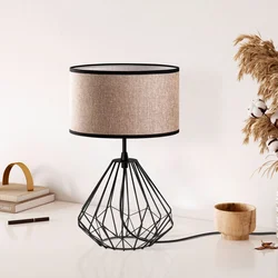 Opviq Stona lampa Diamond-S-707, 25x25x43 cm, IP20, Crno-smeđa