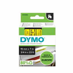 Dymo traka za ispis naljepnica D1, širina 19 mm, crno/žuta, 45808