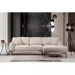 Atelier del Sofa Ugaona garnitura Leo 90x65x255cm Krem