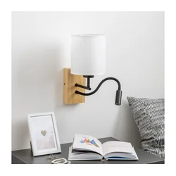 Brilagi - LED zidna lampa NUBILA WOOD 1xE27/25W/230V + LED/3W hrast/bela