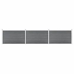 Vidaxl Vrtna ograja WPC 526x106 cm siva
