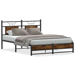 Vidaxl Posteljni okvir brez vzmetnice hrast 150x200 cm inženirski les