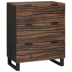Vidaxl Strani šal s predalom Rjava 60 x 33.5 x 75 cm Trden mangov les