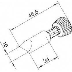 Ersa Vrh za lemljenje oblika dlijetla Ersa 0102CDLF100/SB veličina vrha 10 mm duljina vrha 45.5