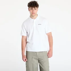 Majice Carhartt WIP S/S Carhartt Script Polo UNISEX White/ Black S