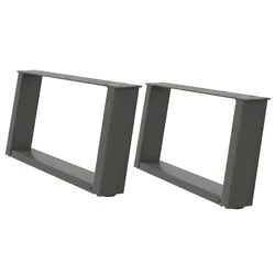 Noge za klub stolić U-oblik 2 kom antracit 70 x (30-31) cm čelik