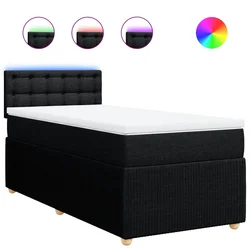 vidaXL vidaXL Box spring postelja z vzmetnico črna 90x200 cm blago, (21291499)