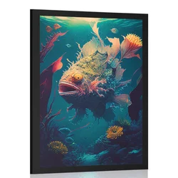 Plakat nadrealistična morska žaba - 30x45 black