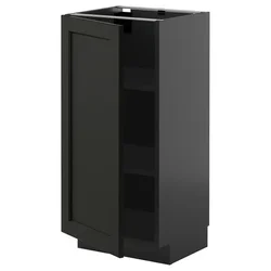 METOD Podni element s policama, Crnosiva/Lerhyttan crno bajcovano, 40x37 cm