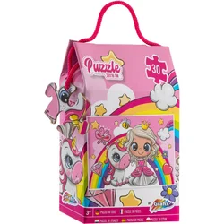 GRAFIX Puzzle Princesa in enorožec 30 kosov