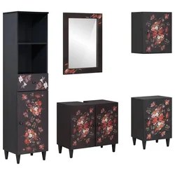 Set ormarića za kupaonicu s ladicama 5 pcs Čvrsto drvo manga