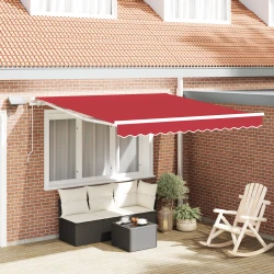 Skrovita tenda Crvena 300 x 250 cm Tkanina i čelik