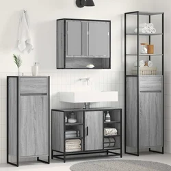 Kupaonski ormar Siva Sonoma 40 x 30 x 180 cm Konstruirano drvo