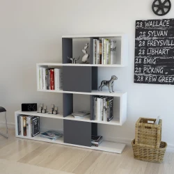 Hanah Home Polica 120x109x19,5cm Belo-Antracit