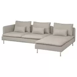 SÖDERHAMN Sofa 4-sed i lenjivac, i bez stranice Fridtuna/svetlobež
