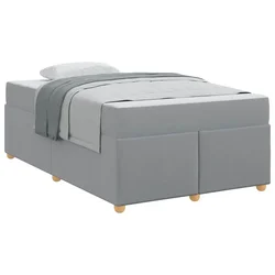Vidaxl Konstrukcija postelje Svetlo siva 120 x 200 cm blago