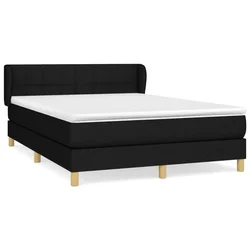 Vidaxl Box spring posteljni z vzmetnico črn 140x190 cm blago