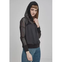 Womens fishnet hoodie black