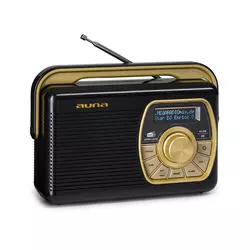 Auna Buddy Digital Radio DAB / DAB + / UKW Bluetooth 5.0 AUX 1Ah Baterija Prijenosni retro